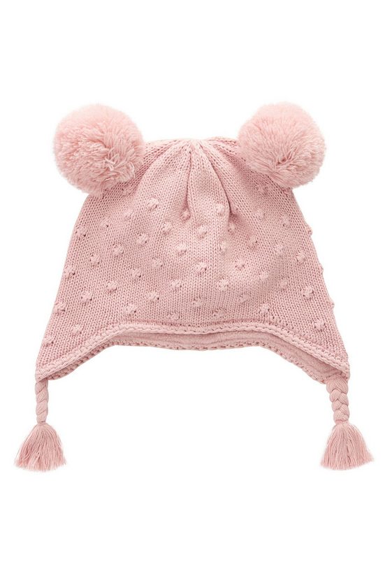 NEXT Erstlingsmütze Gestrickte Trappermütze mit zwei Bommeln, Birthday 1-St mehr Vatertagsangebot