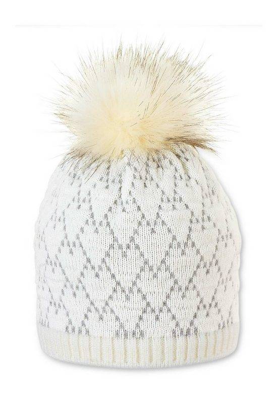 STERNTALER® Strickmütze Strickmütze (1-St) Kinder Strickmütze - Baby Mütze mit Kunstfell-Pompon, gefüttert - Baby Strickhut Gefütterte für Kinder mit Kunstfell - Wintermütze Baby mit Herzmuster mehr Kostenlose Rückgabe