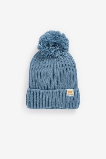 NEXT Bommelmütze Gerippte Strickmütze mit Bommel 1-St mehr Riesige Rabatte