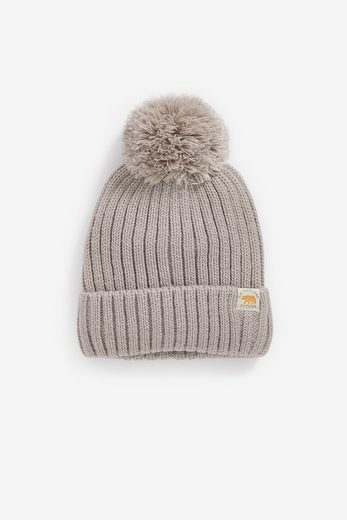 NEXT Bommelmütze Gerippte Strickmütze mit Bommel 1-St mehr Riesige Rabatte