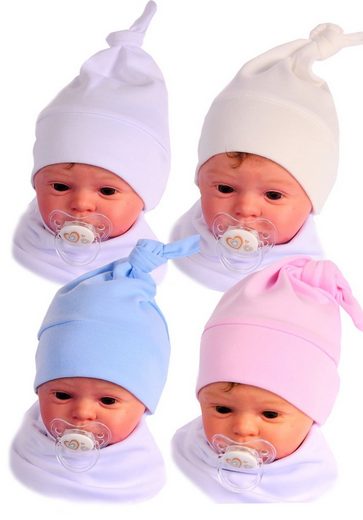 LA BORTINI Erstlingsmütze Baby Mütze Baby Mützchen Knotenmütze für Neugeborene mehr zollfrei