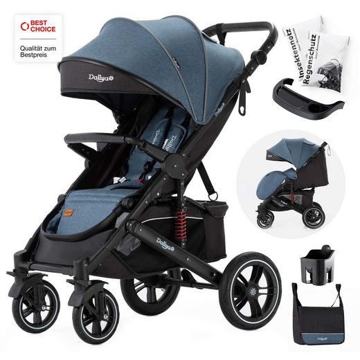 DALIYA® Kinder-Buggy RAPIDY Buggy Kinderwagen, XXL Set, kompakt, Kinderbuggy, Sportwagen (10-tlg), Liegeposition, Fußsack, Spieltisch, Wickeltasche, Regenverdeck mehr Blitzangebot