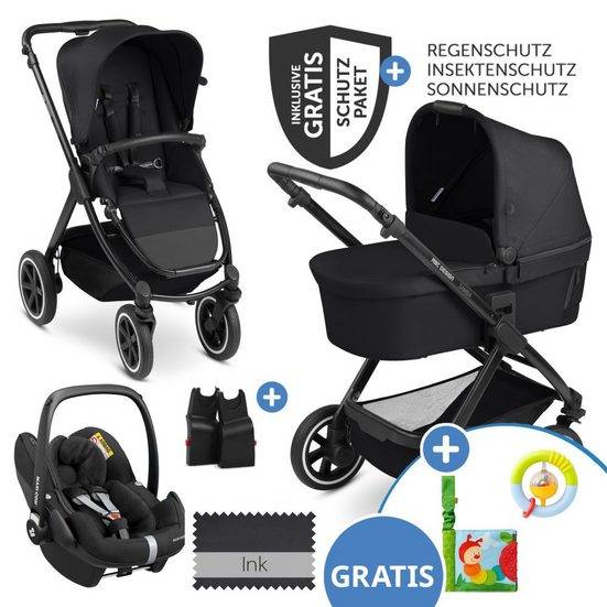 ABC DESIGN Kombi-Kinderwagen Samba - 3in1 - Ink Kinderwagen Buggy Set mit Babywanne, Maxi Cosi Pebble Pro & Zubehör mehr Bis zu 50% Rabatt