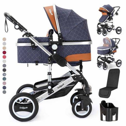 DALIYA® Kombi-Kinderwagen BAMBIMO 2in1 Kinderwagen & Buggy, mit Belüftung, Sportsitz, Alu-Rahmen (9-tlg), 2in1 Kinderwagen, Babywanne & Sportsitz, 1-Falt-Klicksystem, Alurahmen mehr Vierteljährliche Förderung
