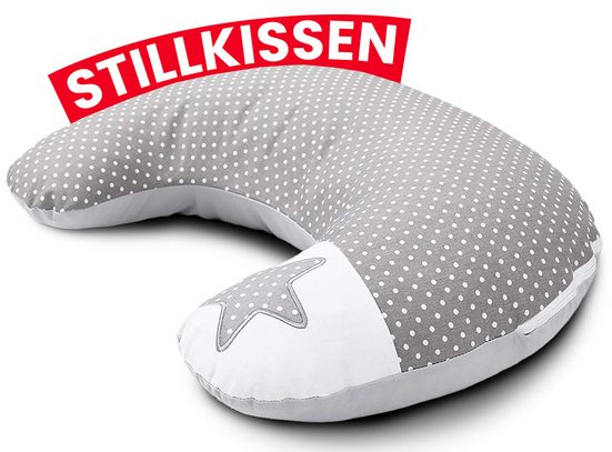 AMILIAN Stillkissen Lagerungskissen - Seitenschläferkissen - Stillkissen klein Schwangerschaftskissen zum Schlafen, pregnancy pillow mit Füllung inkl. Bezug mit Stickerei (60x42 cm), für Mütter und Babys mehr Rabatt