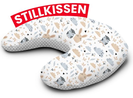 AMILIAN Stillkissen Lagerungskissen - Seitenschläferkissen - Stillkissen klein Schwangerschaftskissen zum Schlafen, pregnancy pillow mit Füllung inkl. Bezug mit Stickerei (60x42 cm), für Mütter und Babys mehr Versandkostenfrei