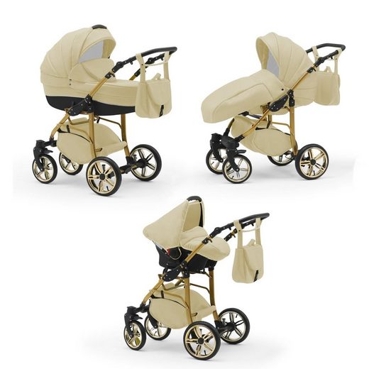 BABYMERC Kombi-Kinderwagen Neo Gold 4 in 1 inkl. Sportsitz, Autositz und Zubehör in 22 Farben mehr