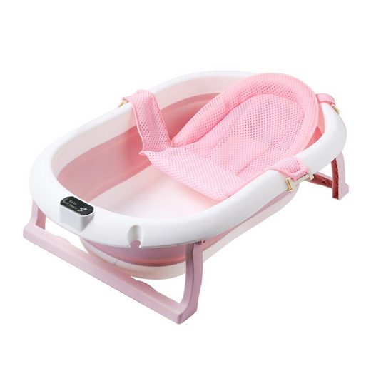 DAKYAM Babybadewanne Faltbadewanne Badewanne Babywanne, Größe: 80 cm × 50 cm × 21 cm mit verstellbarer Netz–Matratze mehr Auslauf