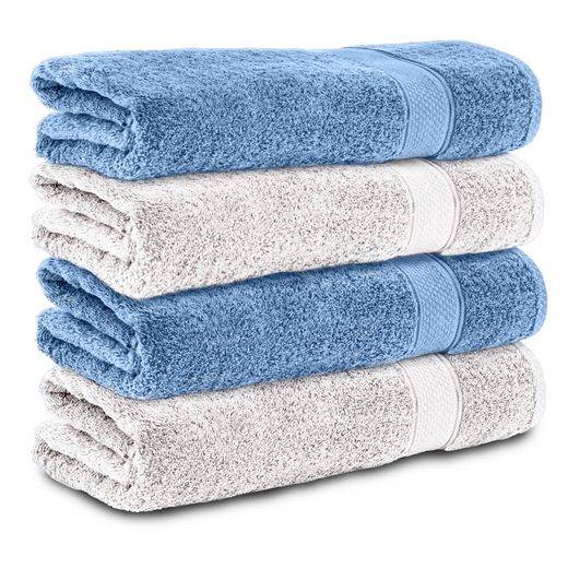 KOMFORTEC Badetücher 100% Baumwolle, 470 g/m² Frottee (4-St), Handtücher 70x140 cm Set, Weich mehr