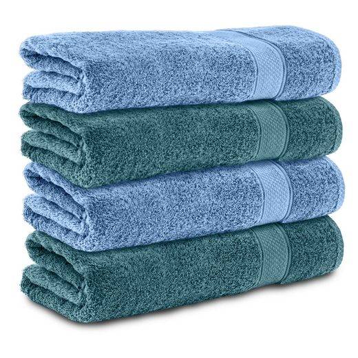 KOMFORTEC Badetücher 100% Baumwolle, 470 g/m² Frottee (4-St), Handtücher 70x140 cm Set, Weich mehr Limitierter Zeitrabatt