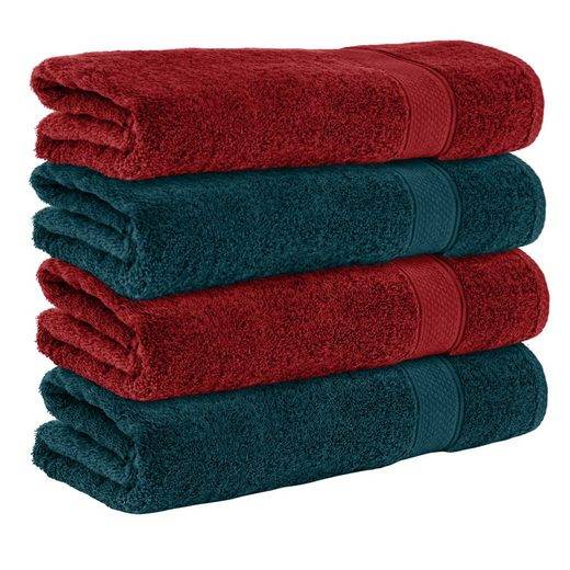 KOMFORTEC Badetücher 100% Baumwolle, 470 g/m² Frottee (4-St), Handtücher 70x140 cm Set, Weich mehr Fabrik Onlineshop