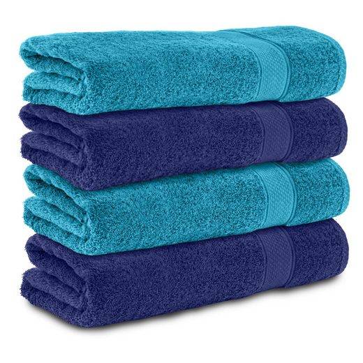 KOMFORTEC Badetücher 100% Baumwolle, 470 g/m² Frottee (4-St), Handtücher 70x140 cm Set, Weich mehr Großer Ausverkauf