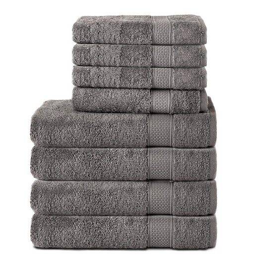 KOMFORTEC Handtuch Set 100% Baumwolle, 4 Badetücher 70x140 und 4 Handtücher 50x100 cm Frottee (Packung, 8-St), Badehandtuch & XXL Saunatuch, Weich, Towel, Groß mehr
