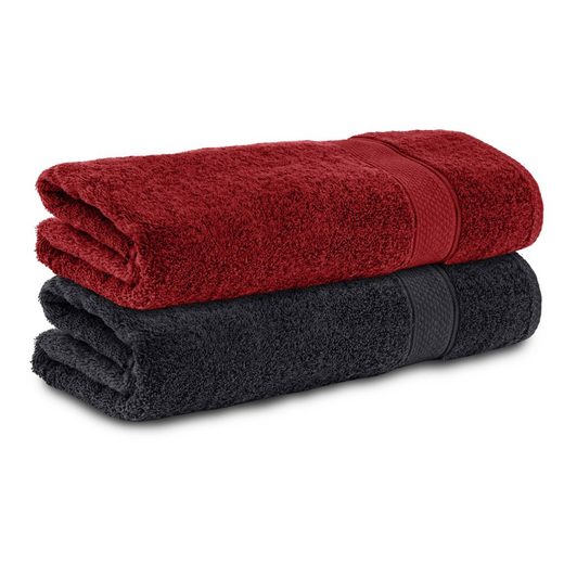 KOMFORTEC Badetücher 100% Baumwolle, 470 g/m² Frottee (2-St), Handtücher 70x140 cm Set, Weich mehr Riesige Rabatte