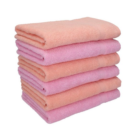 BETZ Handtücher 6 Stück Handtücher Palermo Größe 50 x 100 cm Farbe apricot und rosé 100% Baumwolle mehr