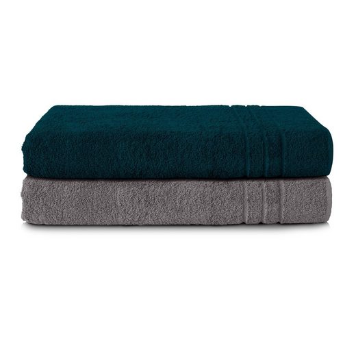 KOMFORTEC Saunatuch 80x200 cm Saunatücher Set aus 100% Baumwolle Frottee (2-St), XXL, Weich, Groß, Schnelltrocknend mehr Sonderangebot
