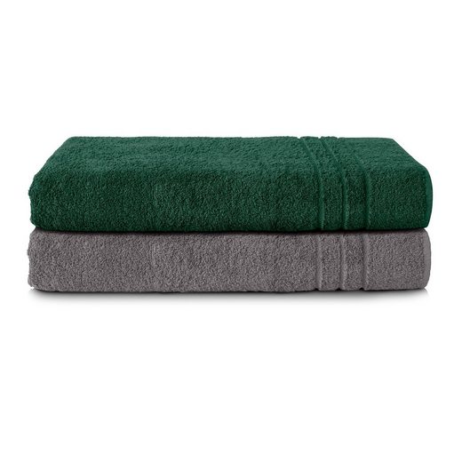 KOMFORTEC Saunatuch 80x200 cm Saunatücher Set aus 100% Baumwolle Frottee (2-St), XXL, Weich, Groß, Schnelltrocknend mehr