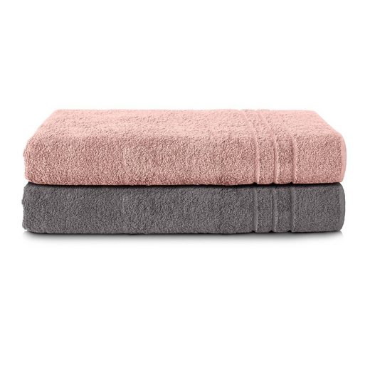 KOMFORTEC Saunatuch 80x200 cm Saunatücher Set aus 100% Baumwolle Frottee (2-St), XXL, Weich, Groß, Schnelltrocknend mehr Rabatt