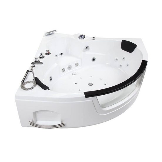 HOME DELUXE Whirlpool-Badewanne Whirlpool LAGUNA - L MINI inkl. kompl. Zubehör, Eckwanne, 2 Personen mehr