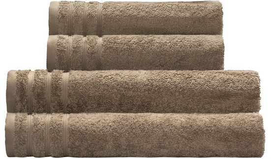KLEINE WOLKE Handtuch Set Royal Frottier (Set, 4-St), Uni Farben, Handtücher, Duschtücher, Bordüre, weich mehr