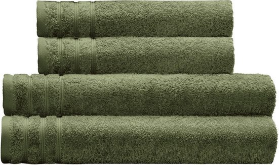 KLEINE WOLKE Handtuch Set Royal Frottier (Set, 4-St), Uni Farben, Handtücher, Duschtücher, Bordüre, weich mehr Saisonale Angebote