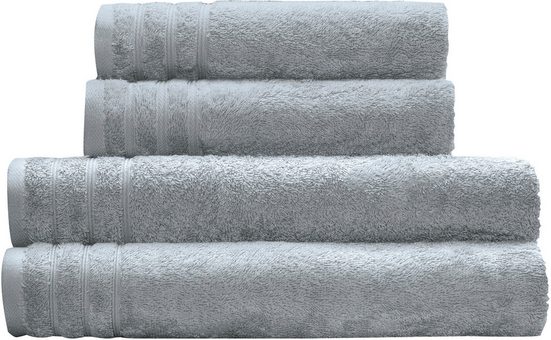 KLEINE WOLKE Handtuch Set Royal Frottier (Set, 4-St), Uni Farben, Handtücher, Duschtücher, Bordüre, weich mehr Räumungsverkauf