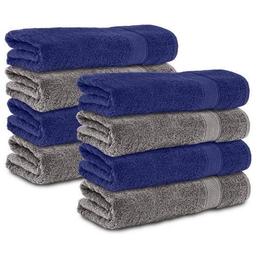 KOMFORTEC Handtücher 100% Baumwolle, 470 g/m² Frottee (8-St), Badetücher 50x100 cm Set, Weich mehr Speichern exportieren