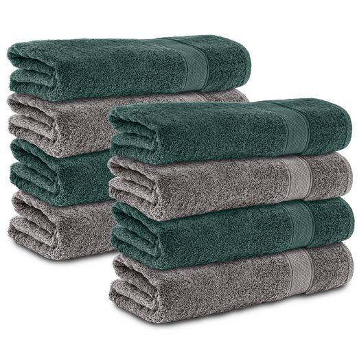 KOMFORTEC Handtücher 100% Baumwolle, 470 g/m² Frottee (8-St), Badetücher 50x100 cm Set, Weich mehr Outlet