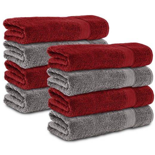 KOMFORTEC Handtücher 100% Baumwolle, 470 g/m² Frottee (8-St), Badetücher 50x100 cm Set, Weich mehr Angebote