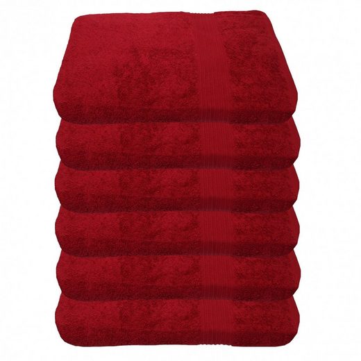 JULIE JULSEN Handtücher 6-Handtücher-Fuchsia-Handtuch 50 x 100 cm Baumwolle (6-St) mehr Wochenangebot