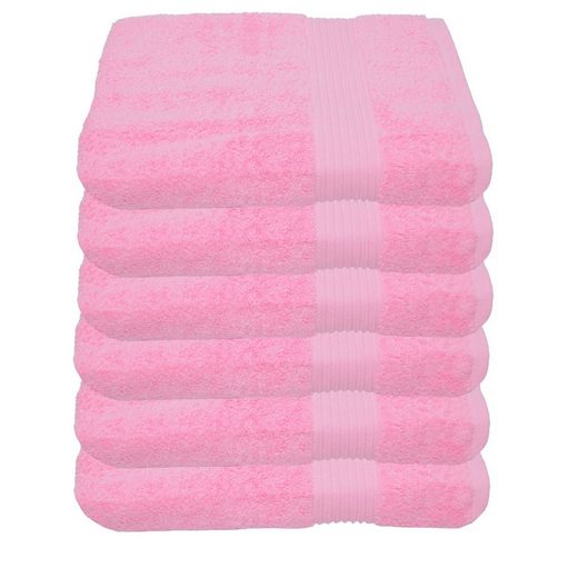 JULIE JULSEN Handtücher 6-Handtücher-Fuchsia-Handtuch 50 x 100 cm Baumwolle (6-St) mehr Kostenlose Rückgabe