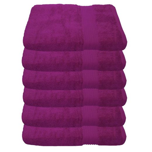 JULIE JULSEN Handtücher 6-Handtücher-Fuchsia-Handtuch 50 x 100 cm Baumwolle (6-St) mehr Letzte 3 Tage