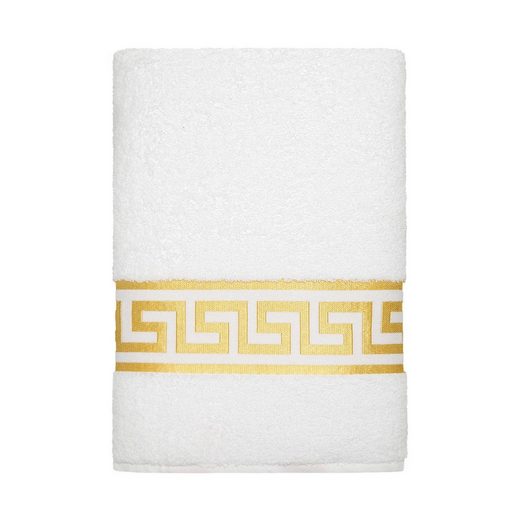 BELLE ARTI Handtücher Luxus Mäander Gästetücher Badetücher Duschtücher Saunatücher in Set (1-St), schwarz, weiss, beige, rot, gold, 100% Baumwolle, Frottee, eingestickt mehr Riesige Rabatte
