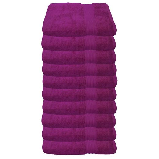 JULIE JULSEN Gästehandtücher 10-Gästehandtücher-Fuchsia-Gästetuch 30 x 50 cm Baumwolle (10-St) mehr Begrenztes Angebot