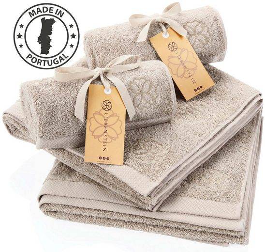 LIEBENSTEIN Handtuch Set Samtweiche Handtücher aus 100% Baumwolle (4-St), beige Frottiertücher, 2x 50x100 cm & 2x 70x140 cm mehr Vierteljährliche Förderung