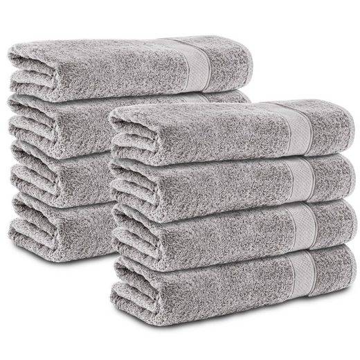 KOMFORTEC Badetücher 100% Baumwolle, 470 g/m² Frottee (8-St), Handtücher 70x140 cm Set, Weich mehr Kostenloser Versand