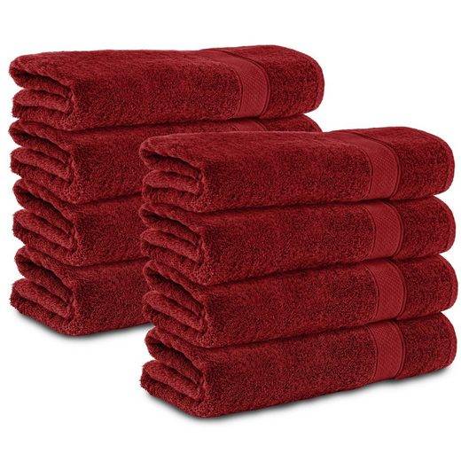 KOMFORTEC Badetücher 100% Baumwolle, 470 g/m² Frottee (8-St), Handtücher 70x140 cm Set, Weich mehr