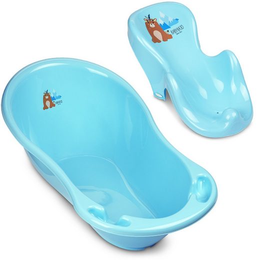 BABYKAJO Babybadewanne (Komplett-Set, 2-tlg), Baby Wanne + Wanneneinsatz - TÜV Rheinland geprüft mehr Nur für heute