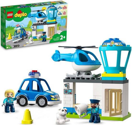 LEGO® Konstruktionsspielsteine Polizeistation mit Hubschrauber (10959), LEGO® DUPLO (40 St), mit Sirene und Licht; Made in Europe mehr Top Angebot