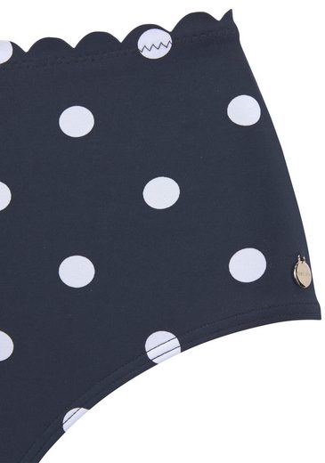 LASCANA Highwaist-Bikini-Hose Jada Mit Muschelkante und Punkten mehr