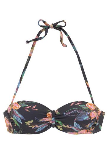 LASCANA Bügel-Bandeau-Bikini-Top Malia mit tropischem Print mehr