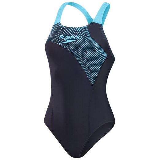 SPEEDO Badeanzug Medley Logo für Damen einteiler schnelltrocknend und chlorbeständig mehr