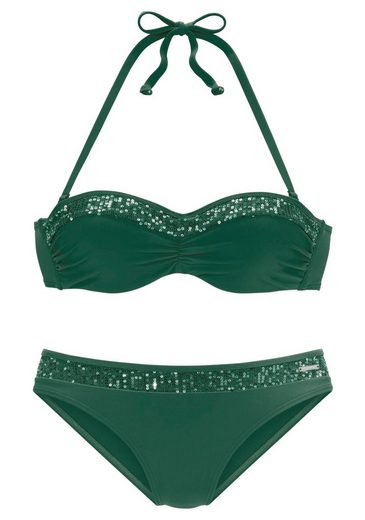 BRUNO BANANI Bügel-Bandeau-Bikini mit Pailletten mehr 50% Rabatt mit kostenlosem Versand