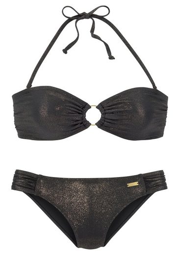 LASCANA Bandeau-Bikini mit goldfarbener Glanzbeschichtung mehr Begrenzt auf 3 Tage