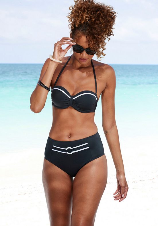 VIVANCE Highwaist-Bikini-Hose Lorena mit kontrastfarbenem Piping mehr