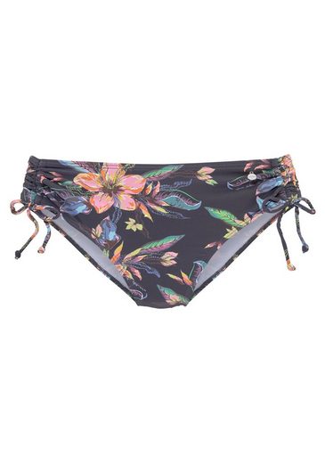 LASCANA Bikini-Hose Malia mit seitlicher Raffung mit tropischem Print mehr Fabrikverkauf