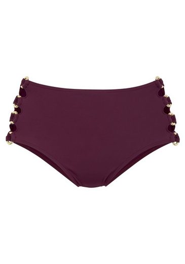 LASCANA Highwaist-Bikini-Hose Italy Goldfarbene Zierringe mehr