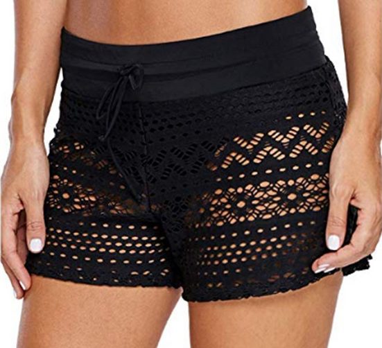 BADEKÖNIG Badeshorts Hotpants in Häkeloptik mit integrietem Badeslip mehr Fabrikpreis