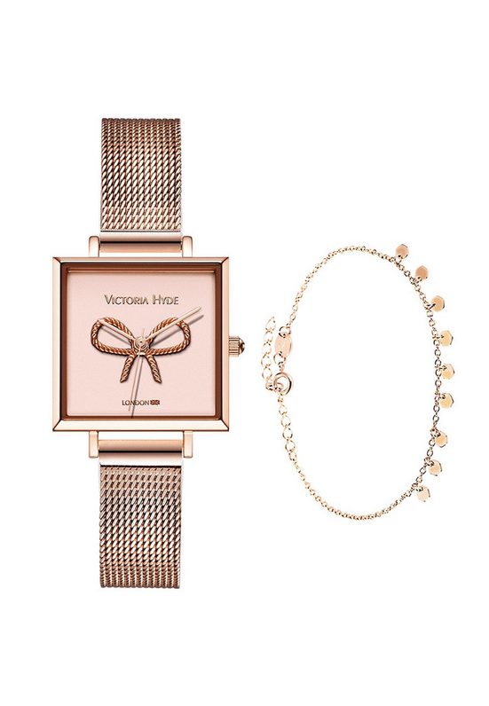 VICTORIA HYDE Quarzuhr "Maide Vale Bow Edged" - Geschenkset - Damenuhr + Armband 1-tlg., mit Schmuckarmband mehr