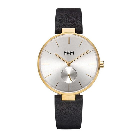 M&M Quarzuhr Armbanduhr Damen Leder New Classic (1-tlg), Analoguhr rund mit Lederarmband, Designer Uhr, deutsche Manufaktur, inkl. edles Etui mehr Zeitlich begrenztes Angebot